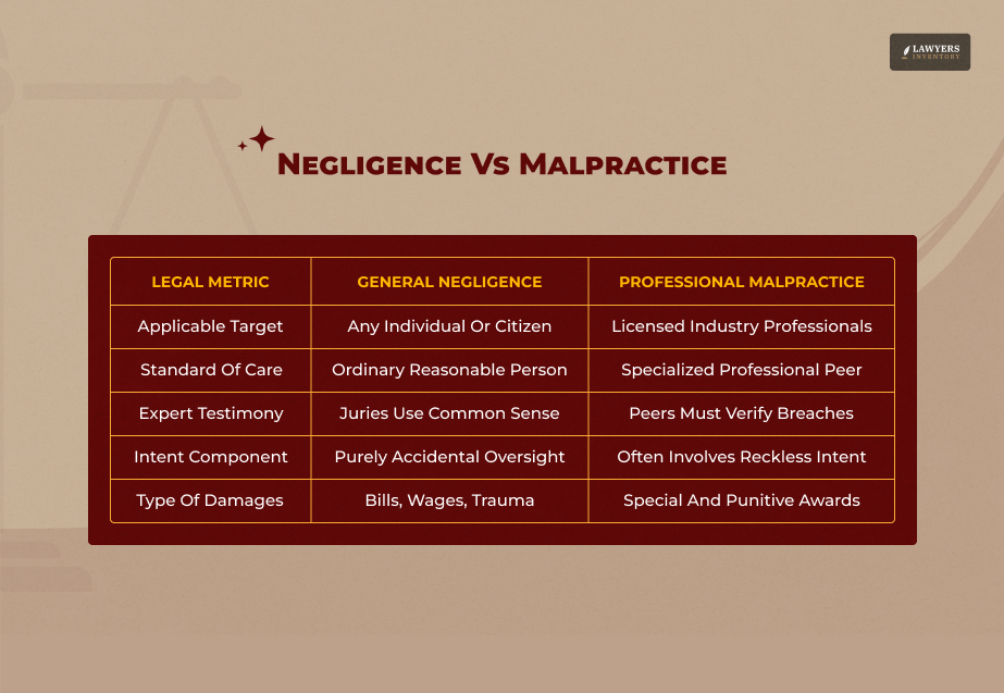 The Core Technical Difference Between Negligence And Malpractice