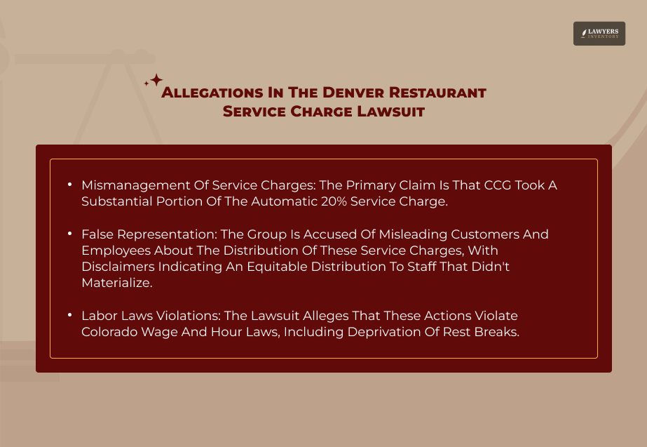 Allegations In The Denver Restaurant Service Charge Lawsuit