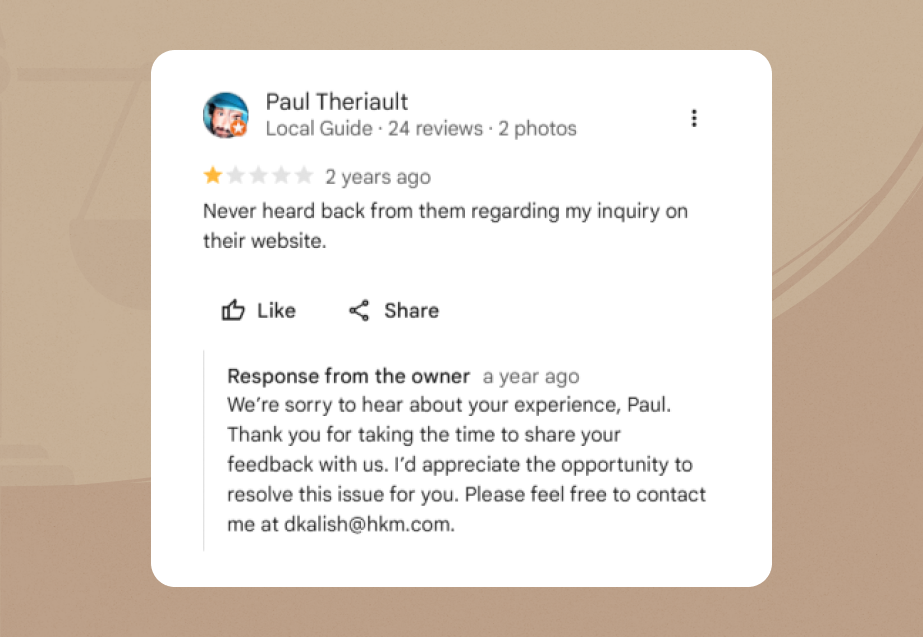 HKM Employment Attorneys GMB Review 3