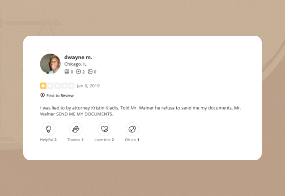 Walner law Negative Reviews 1