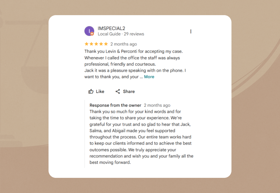 levin and perconti gmb Review 1