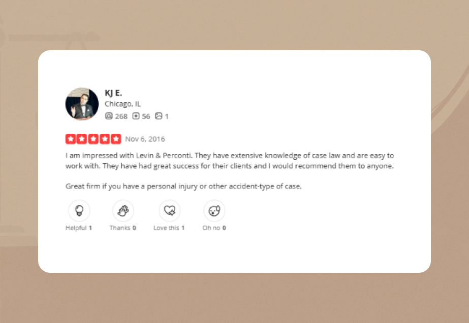 levin and perconti yelp Review 2