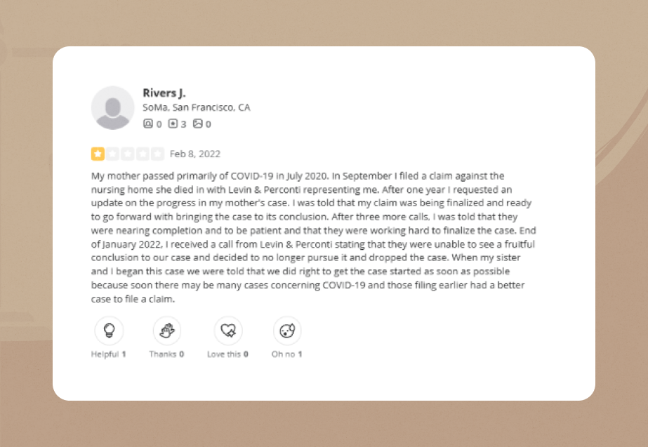 levin and perconti yelp Review 5