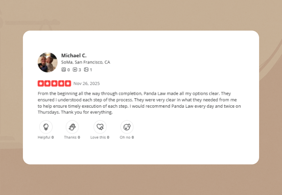 panda law firm yelp Review 2