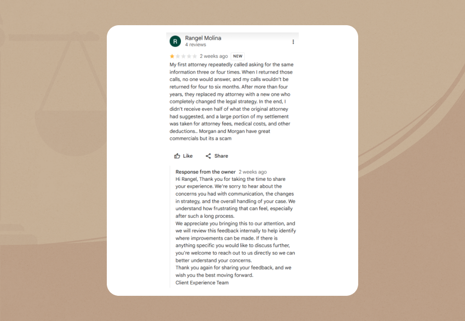 morgan and morgan GMB Review 3