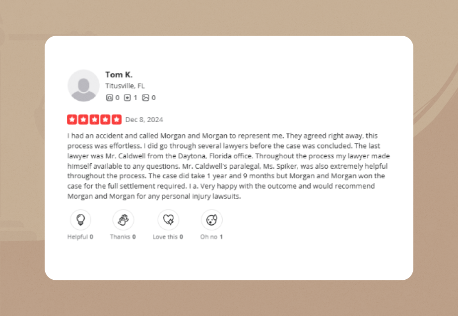 morgan and morgan Yelp Review 3