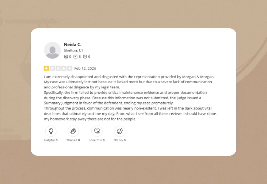 morgan and morgan Yelp Review 5