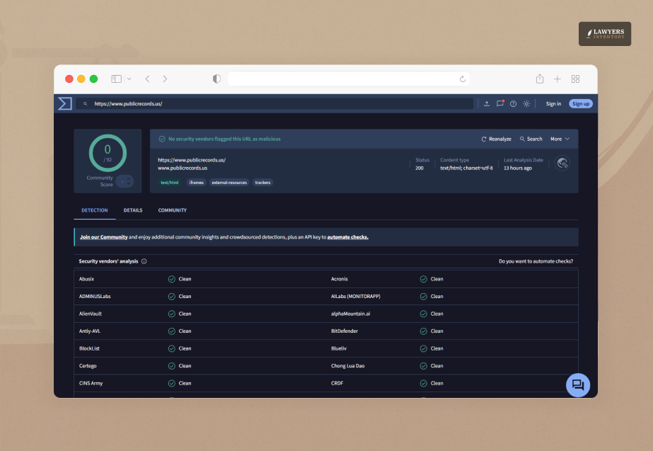 Virus Scanning for Publicrecords